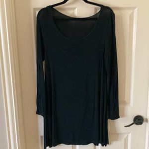 Brandy Melville Rare Old Style Black Long Sleeve Scoop Neck Dress O/S Ultra Soft